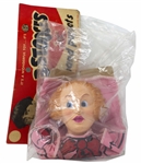 Three Stooges Hand Puppet From 1959 of Larry Fine in Original Ideal Packaging -- Plastic Bag Torn on Side, Puppet Is Near Fine